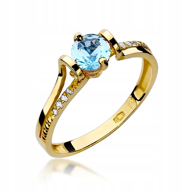 Prsteň TOPAZ s BRILIANTMI 585 BEZ gravírovania