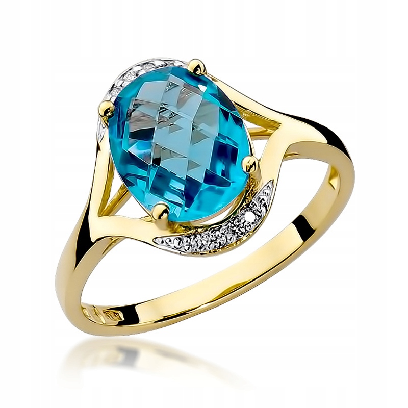 Prsteň Topaz Diamonds 585 Gravírovanie ZDARMA