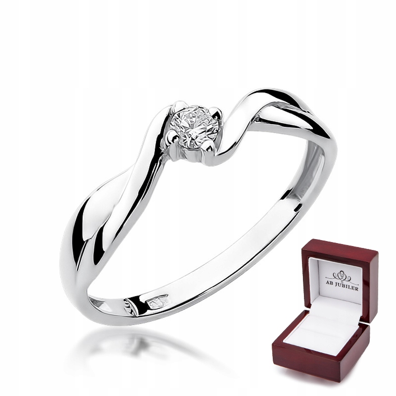 Zásnubný prsteň biele zlato 585 diamant