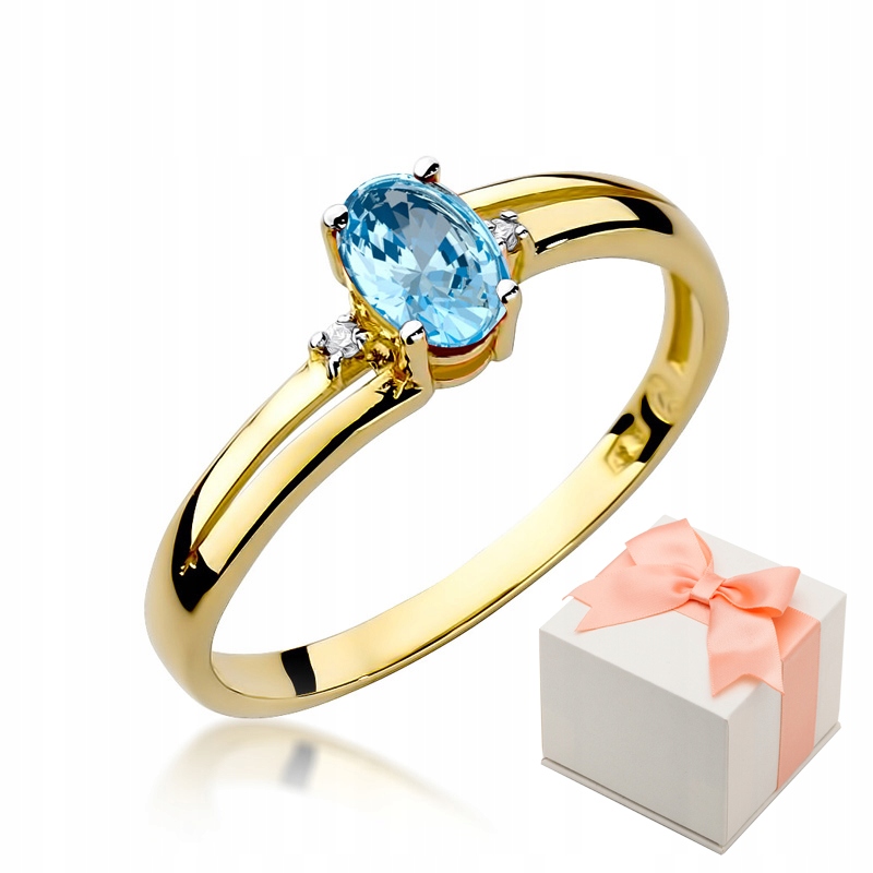 Topaz zásnubný prsteň topaz diamanty 585