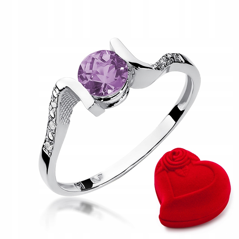 Zásnubný prsteň Ametystové diamanty W-120