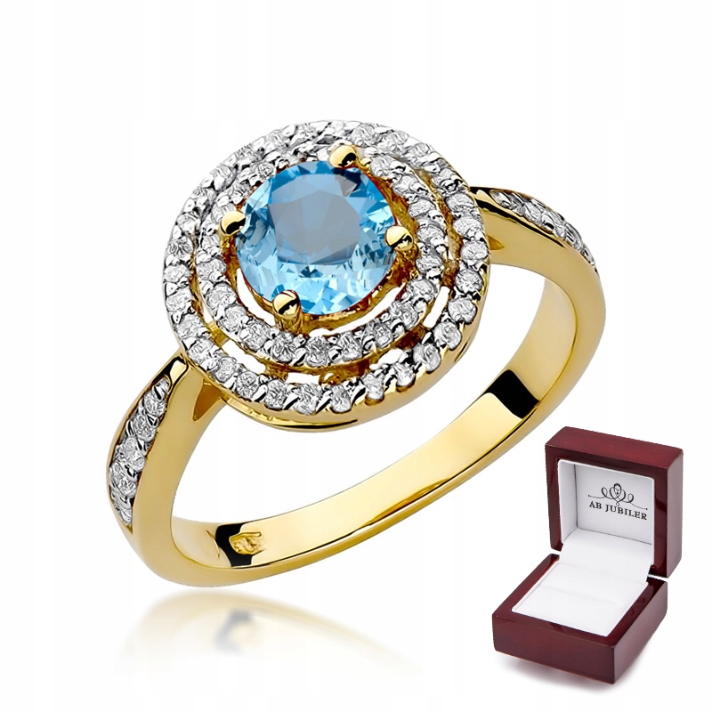 Prsteň zo žltého zlata W-274 Topaz Diamonds