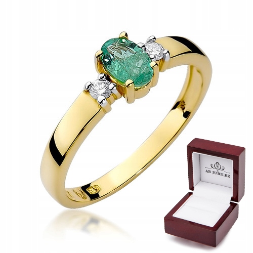 Zlatý prsteň a smaragdový diamant W-264