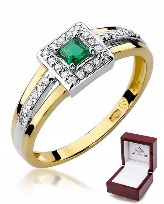 Zlatý prsteň a šperk W-271 Emerald Diamonds