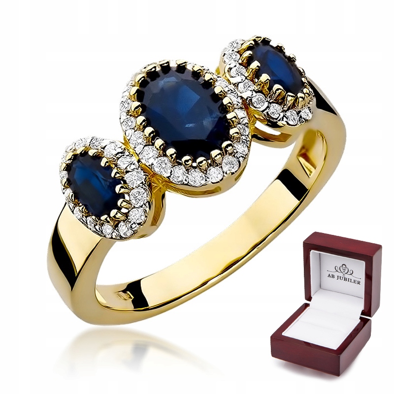 Zlatý prsteň a diamanty W-309 Sapphire