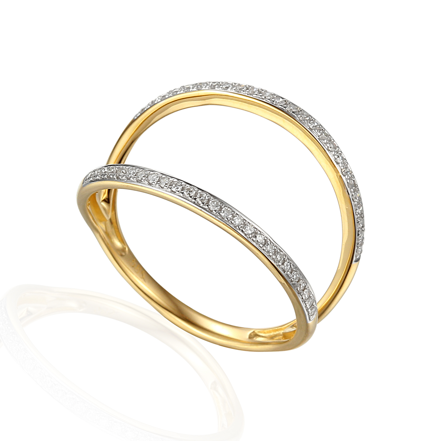 Zlatý prsteň s 0,11 ct diamantmi, identifikácia PB033