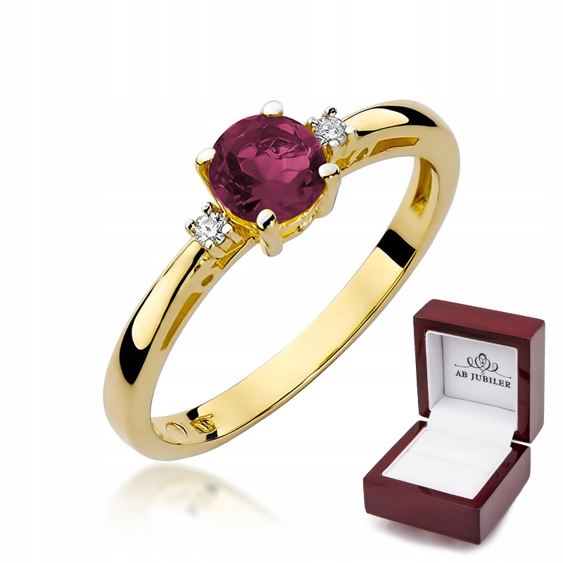 Prsteň zo žltého zlata Ruby Brilliants id W-10