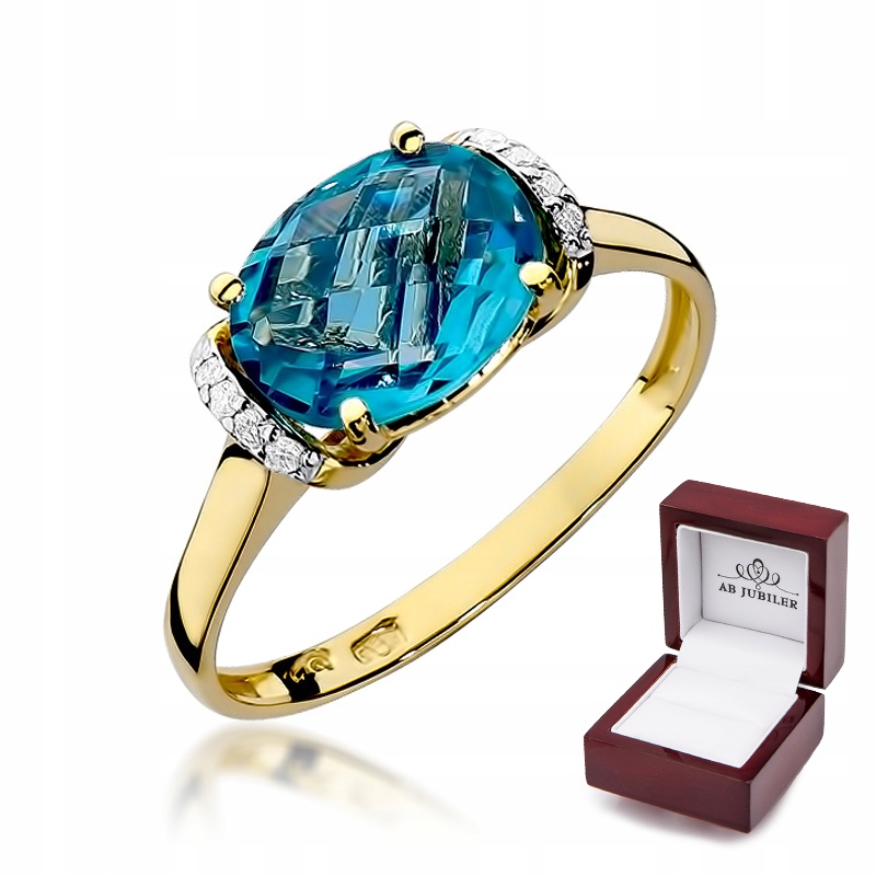 Prsteň zo žltého zlata W-148 Topaz