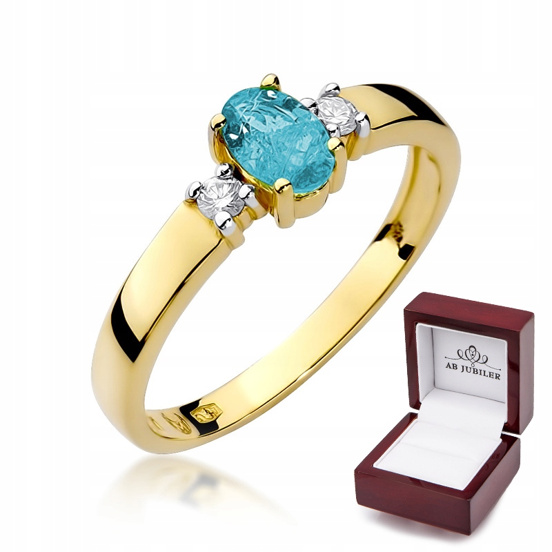 Prsteň zo žltého zlata W-264 Topaz Diamonds