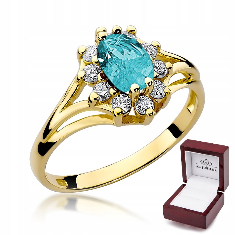 Prsteň zo žltého zlata W-37 Topaz Diamonds