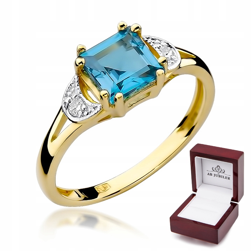 Prsteň zo žltého zlata W-40B Topaz Diamonds