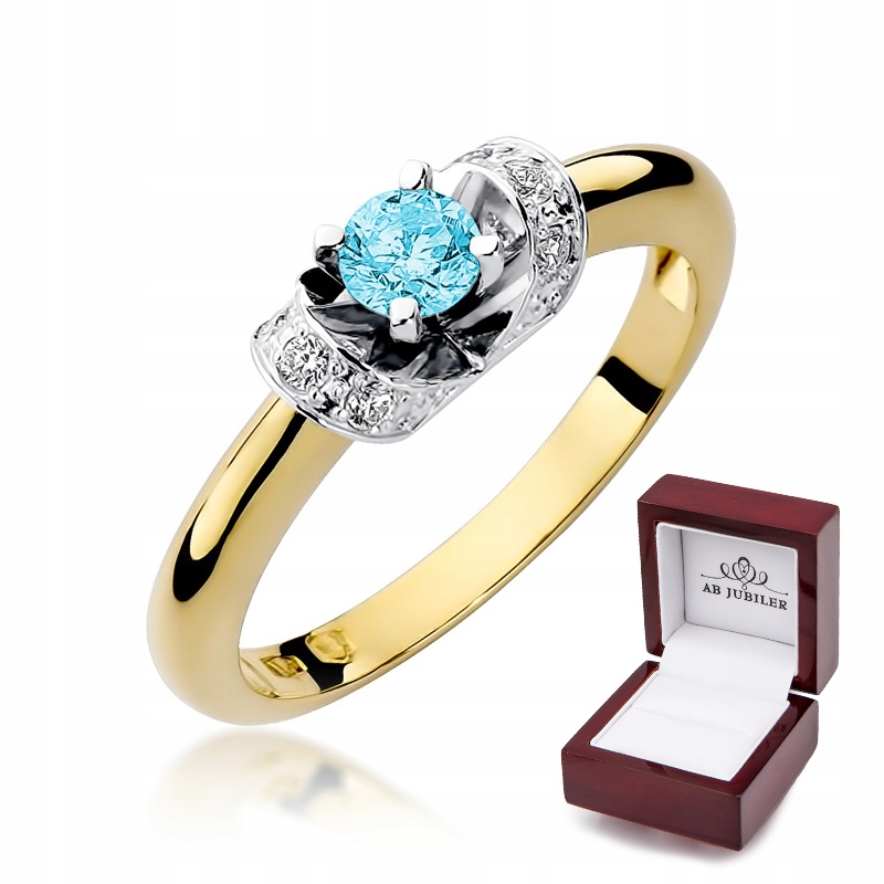 Prsteň zo žltého zlata W-43 Topaz Diamonds