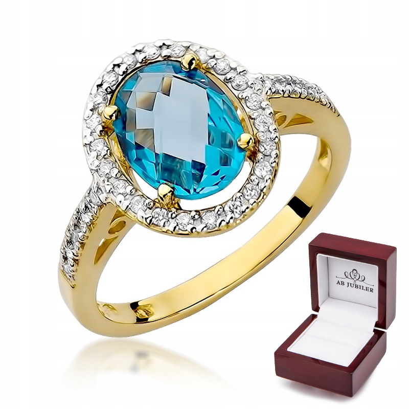 Prsteň zo žltého zlata W-80 Topaz Diamonds