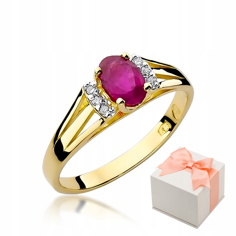 Prsteň zo žltého zlata s označením W-5 Ruby Brilliants