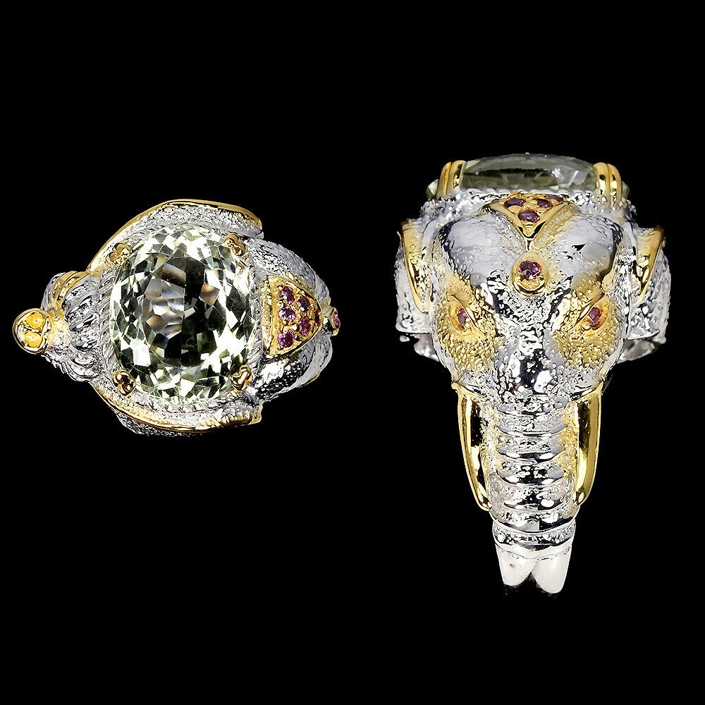 Ametyst Rodolity Ring 16 Elephant Silver 925