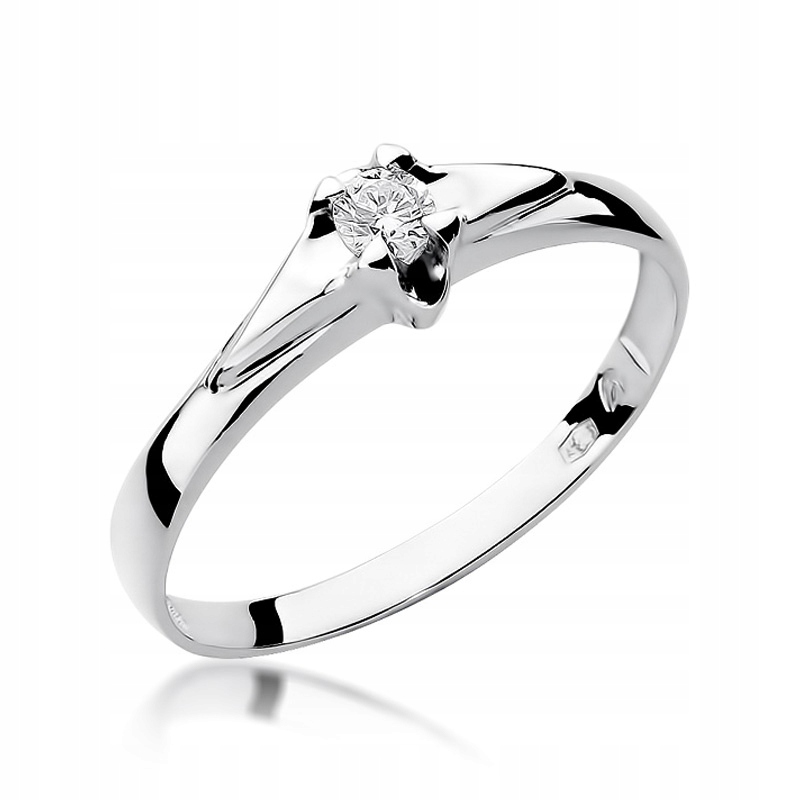 Prsteň briliantový diamant z bieleho zlata 585 Gravírovanie