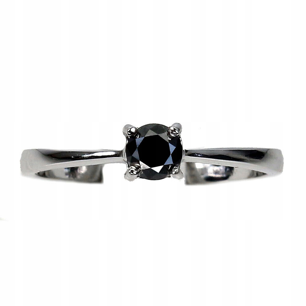 Čierny diamantový krúžok 0,33ct Silver R 16.5