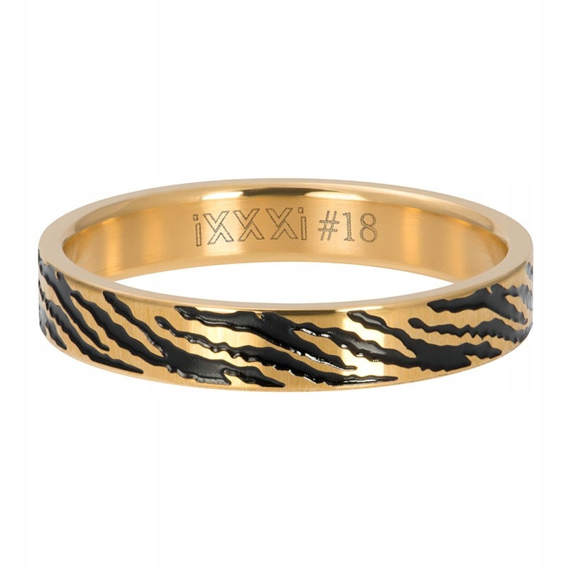 Prsteň IXXXi zebra zlatý 4 mm veľkosť 17