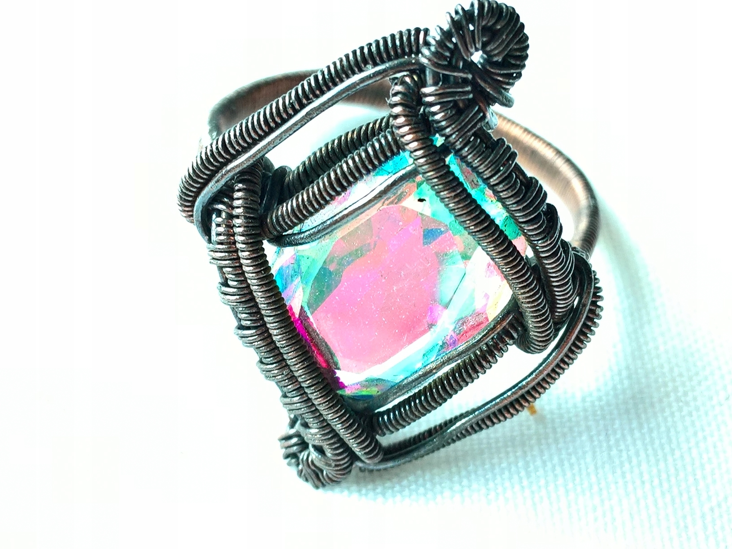 Krúžok z medi Quartz Mystic WIRE WIRE