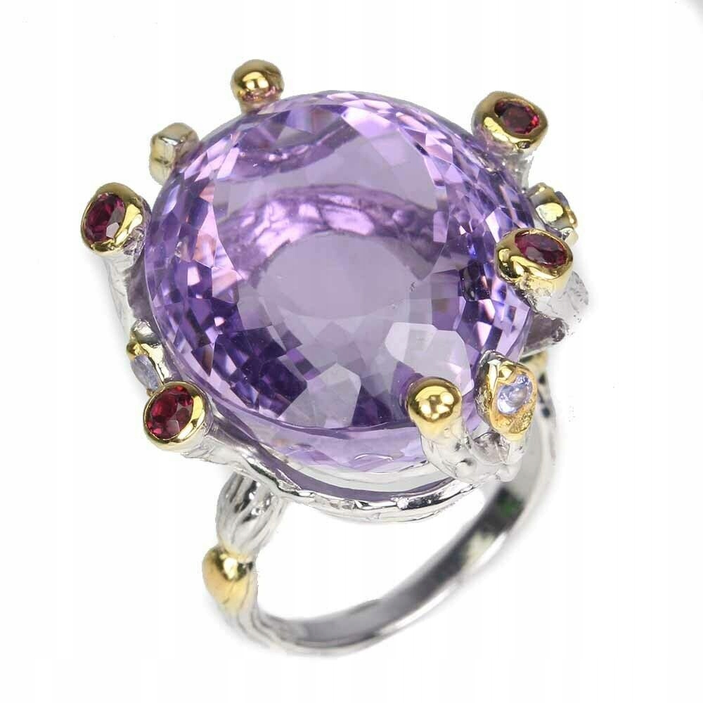 Ametystový prsteň z prírodného striebra 40,86 ct 17,5
