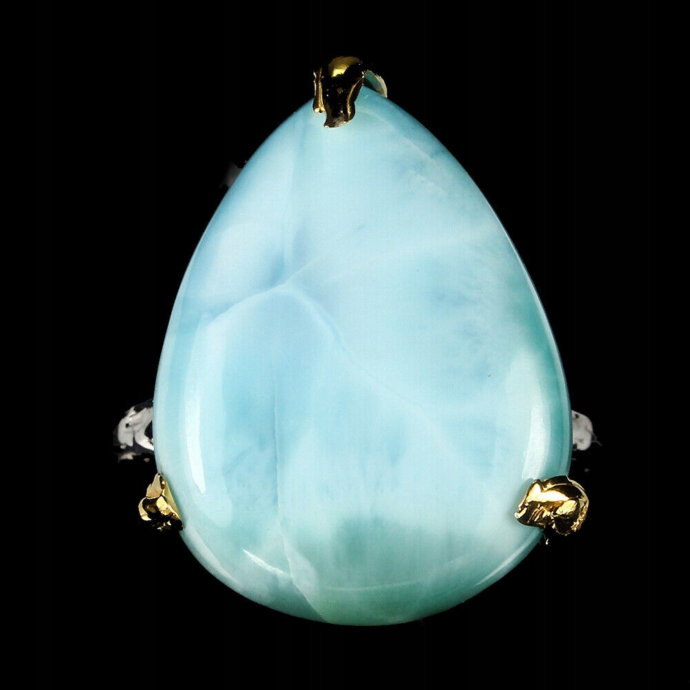 Prírodný prsteň larimar 925 18,3 ct, 17