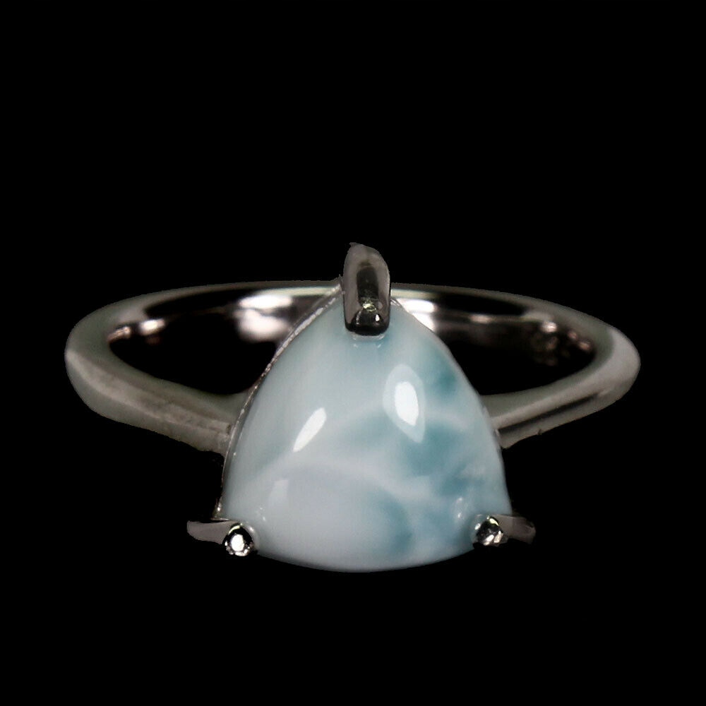 Prírodný prsteň larimar, 925, striebro