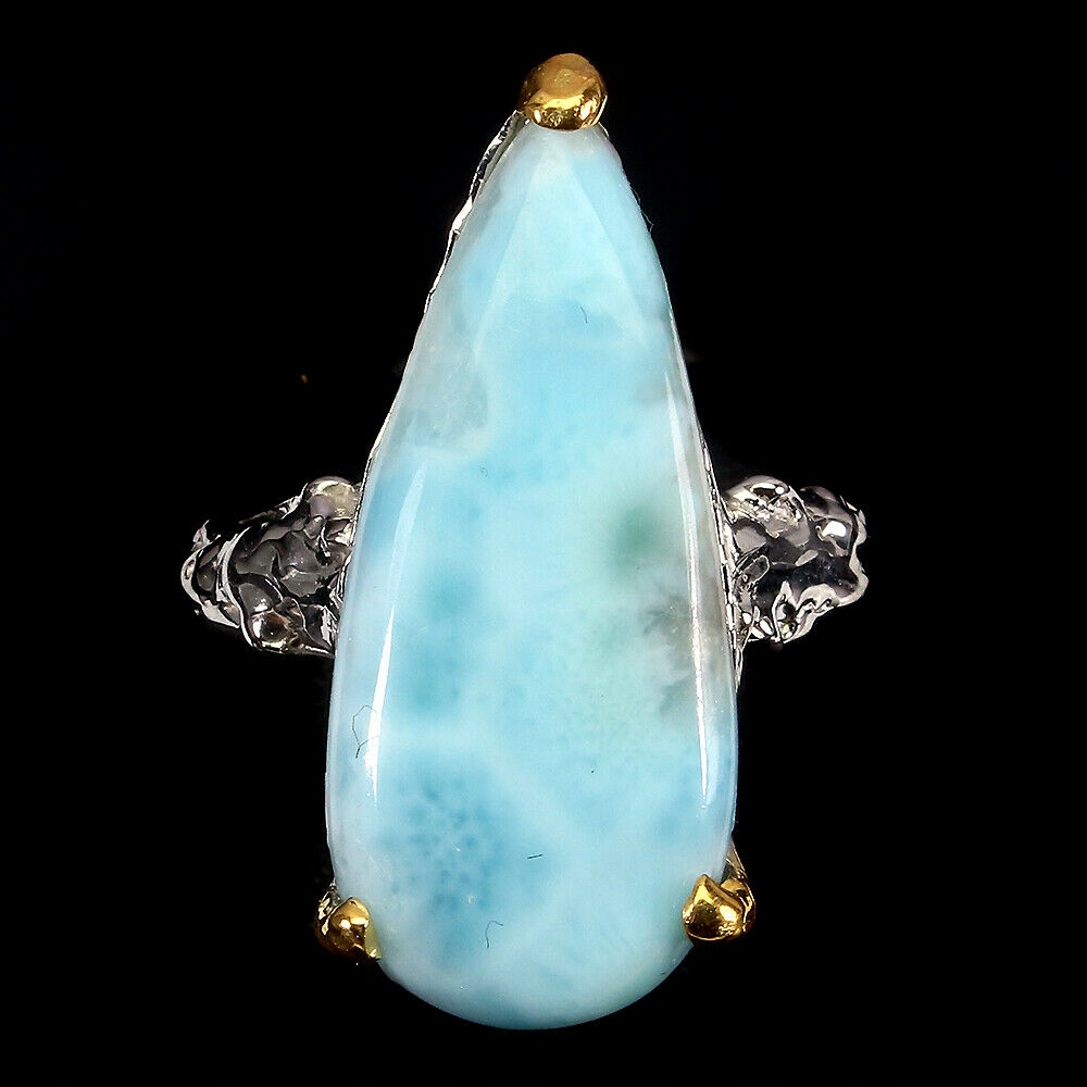 Prírodný prsteň, Larimar 925, 16 krásnych