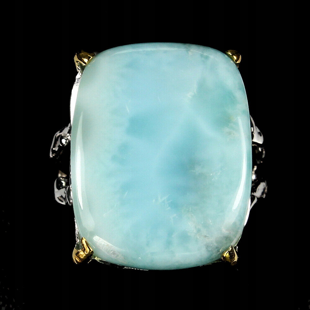 Prírodný prsteň Larimar 925 17,5 krásny