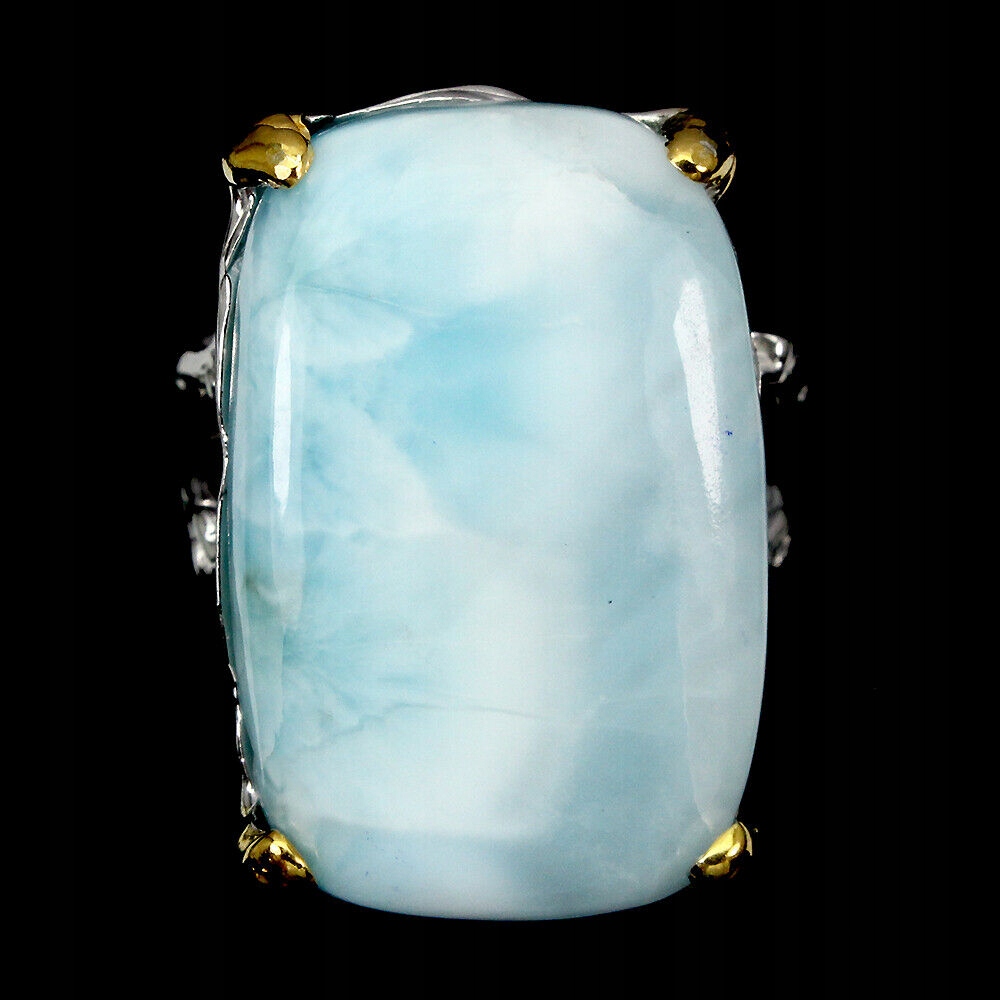 Prírodný prsteň Larimar 925 18,5 krásny 2