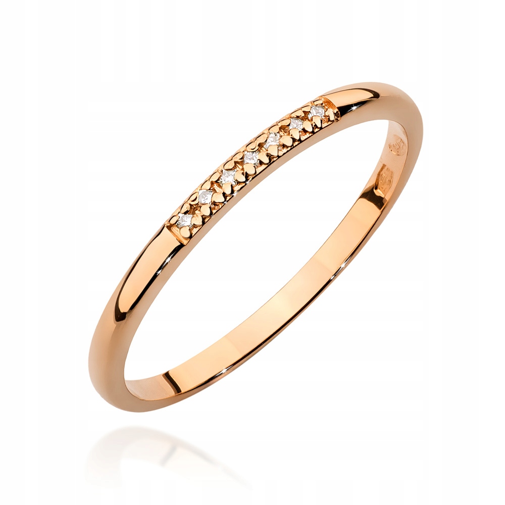 Krúžok ružového zlata diamant 585