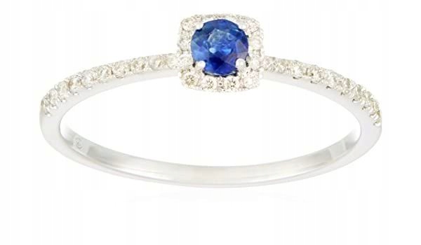 Ring 56 Sapphire 0,16 CT Diamond Gold 9CT