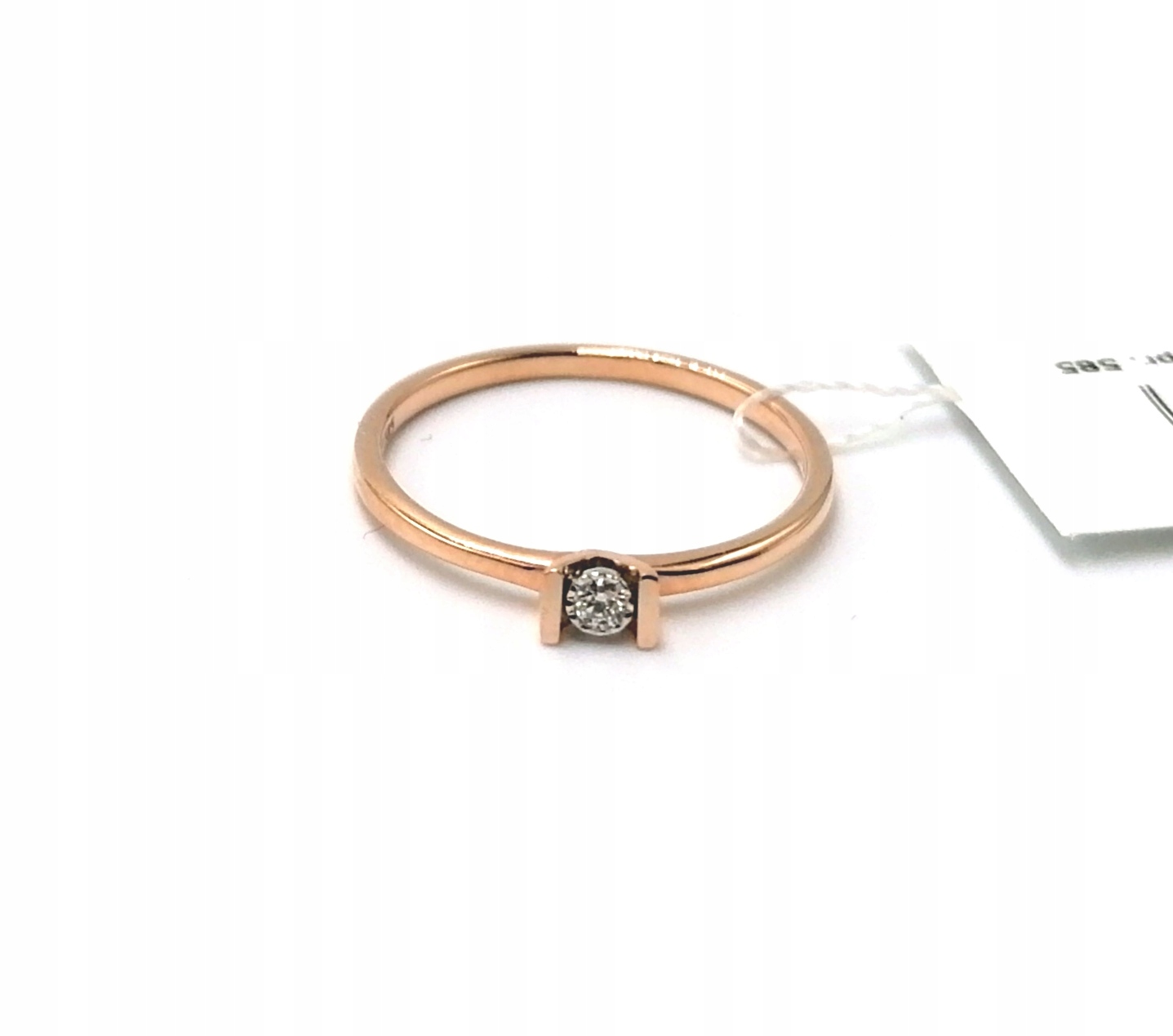 Prsteň z ružového zlata 585 s diamantom ROSE GOLD