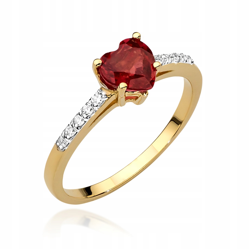 Rubinový krúžok diamant žlté zlato pr. 585 30