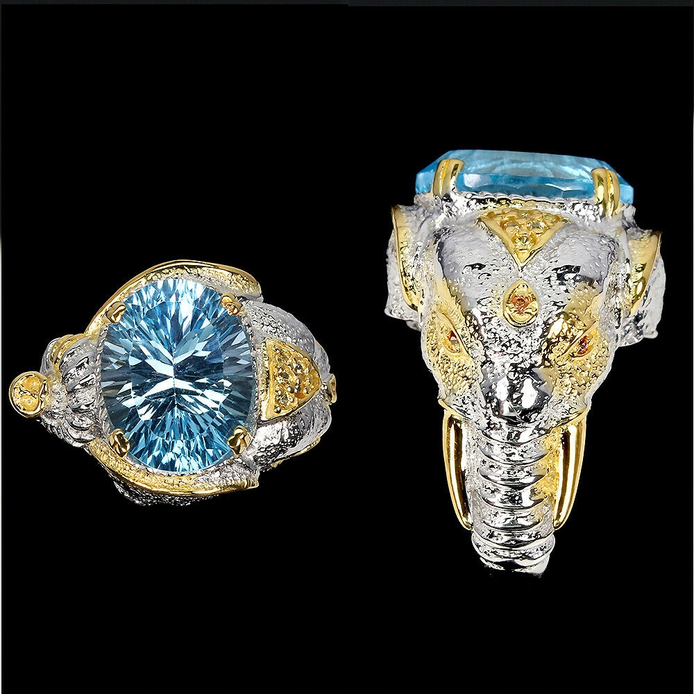 Sky Blue Topaz Ring 15.5 Slon Silver 925