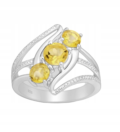 Strieborný prsteň, Citrine Stone I, striebro 925