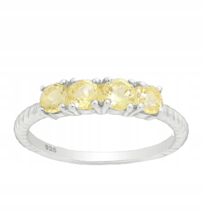 Strieborný prsteň, kameň Citrine, striebro 925