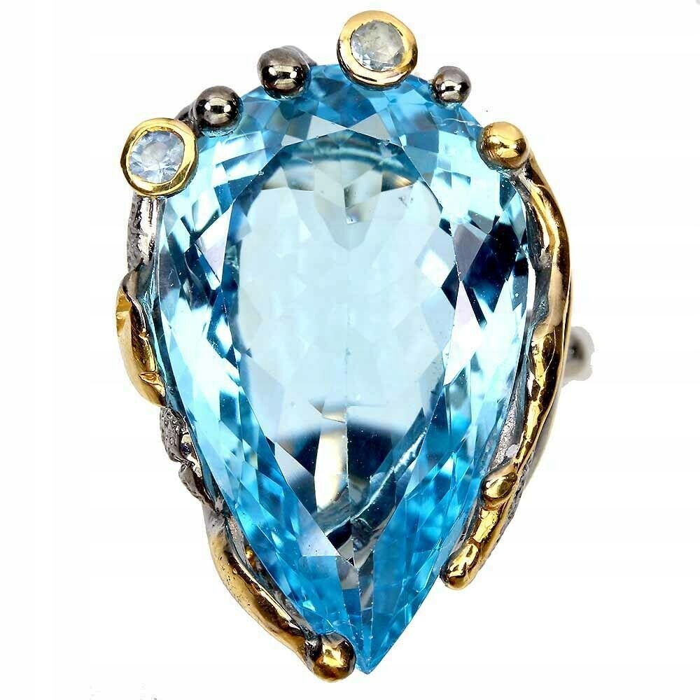 Strieborný prsteň Sky Blue Topaz, 27,4 ct, 14