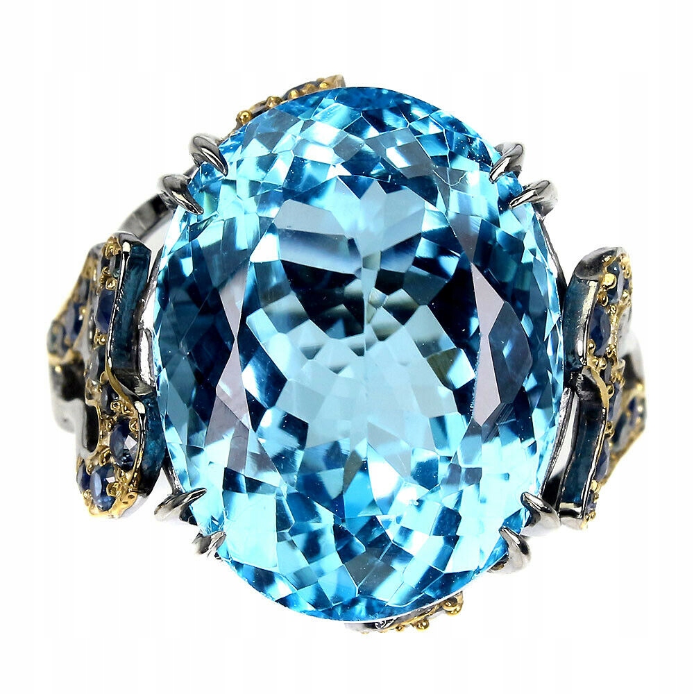 Strieborný švajčiarsky modrý topaz 24.15ct 16 prsteň