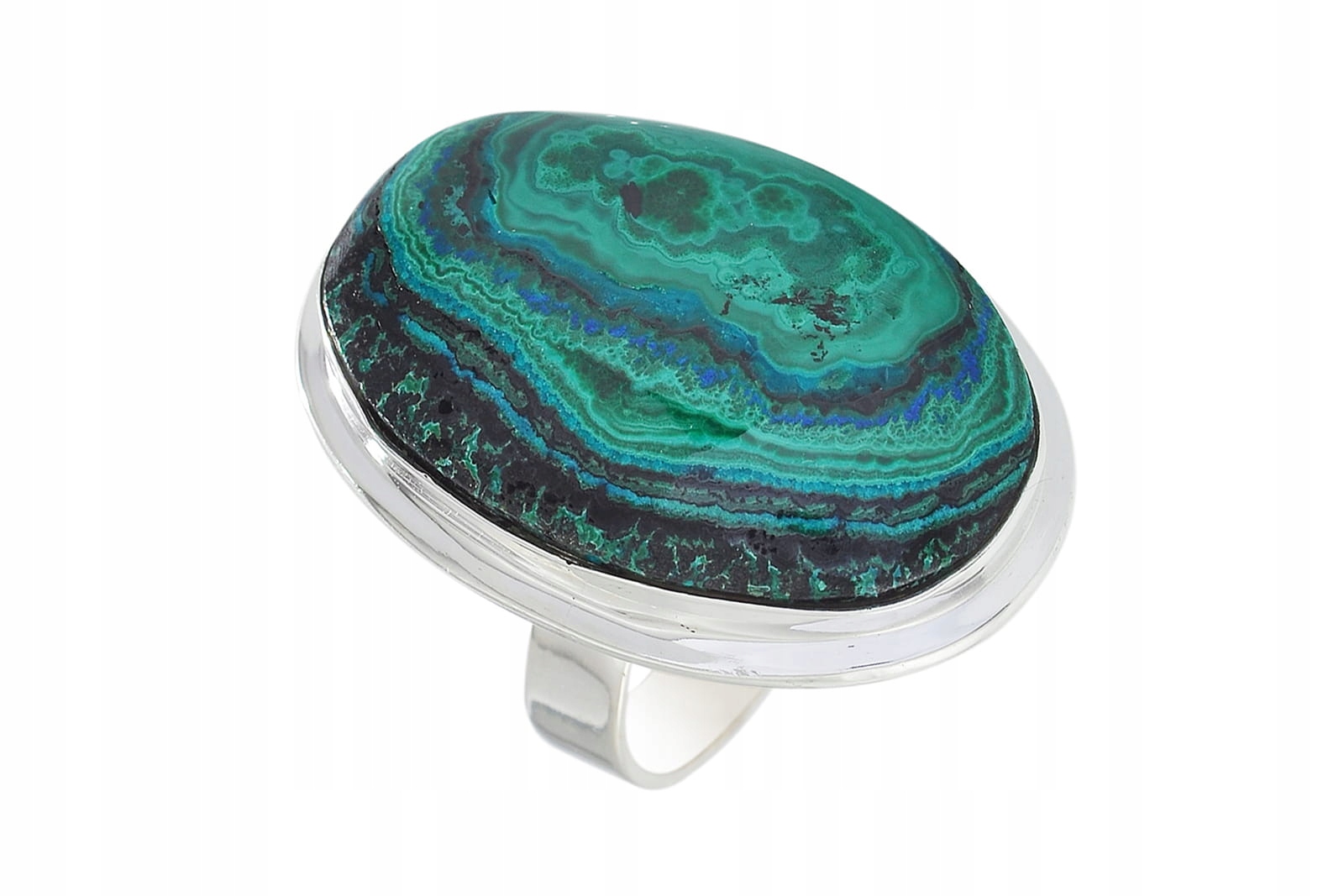 Strieborný prsteň chrysocolla s azuritom P169