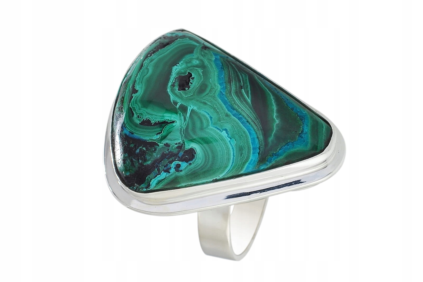 Strieborný prsteň chrysocolla s azuritom P171