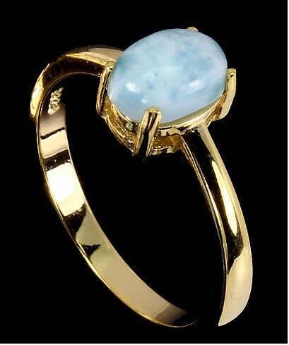 Strieborný prsteň Larimar R16.5