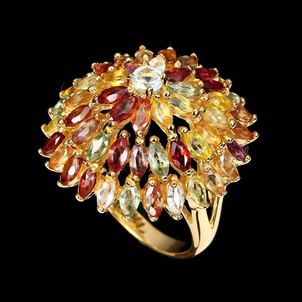 Prsteň Sapphires Songea striebro 925 prírodný 16.5