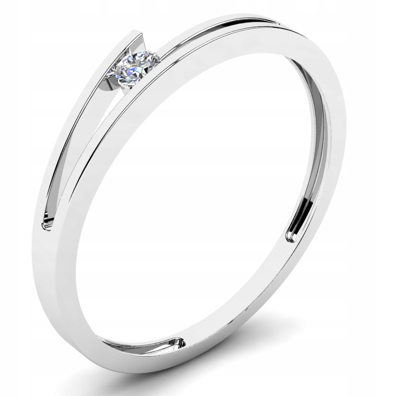 Prsteň z bieleho zlata s diamantom 0,05 ct