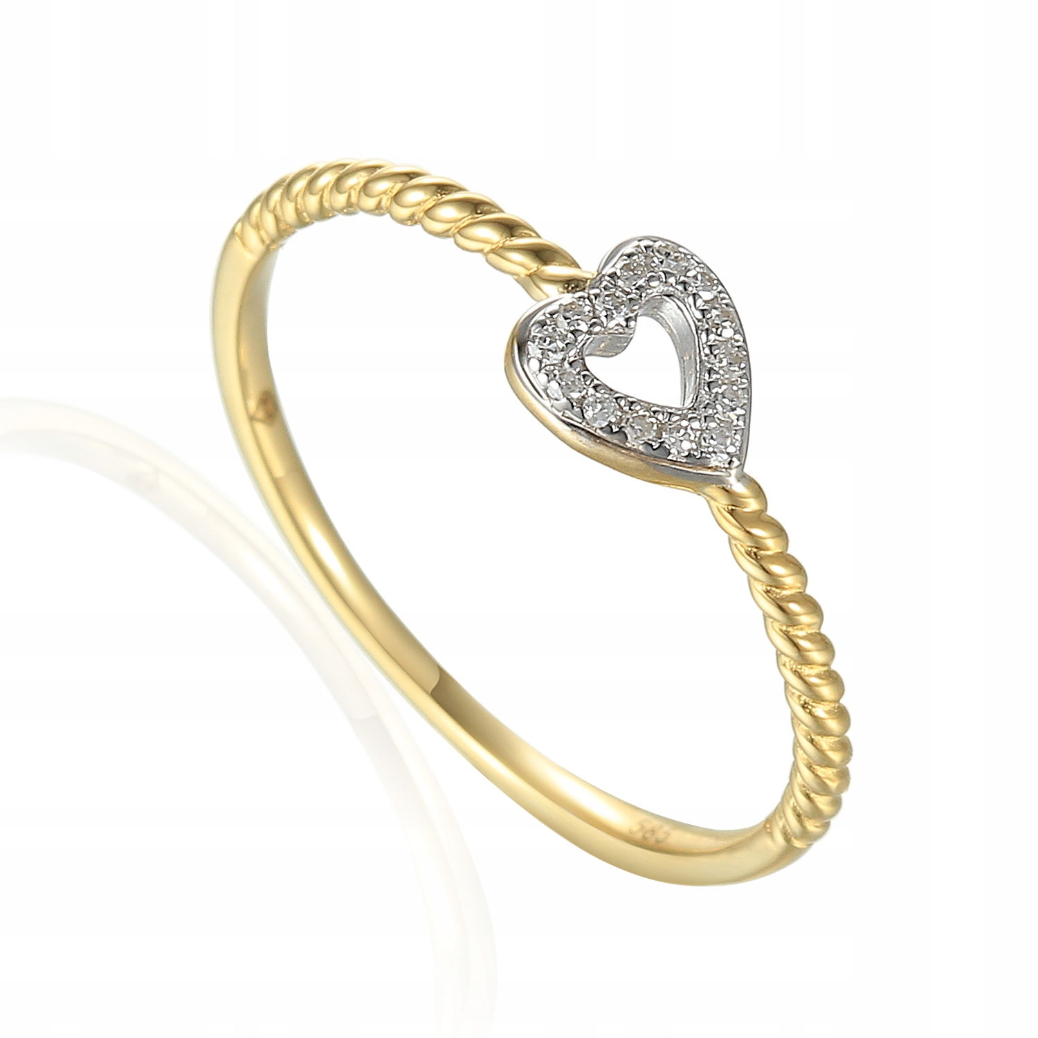 Diamantový diamantový prsteň 0,03Ct h/si zlato 585 r11