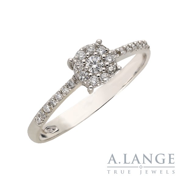 Prsteň s diamantmi 0,21 ct biele zlato str. 750