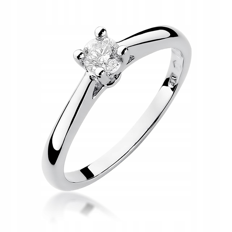 Diamantový prsteň 0,25 ct BIELE ZLATO gravírované