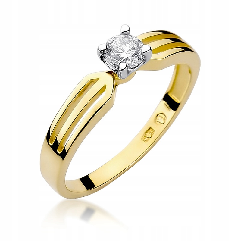 Diamantový prsteň 0,30 ct zlato 0,585 Gravírovanie