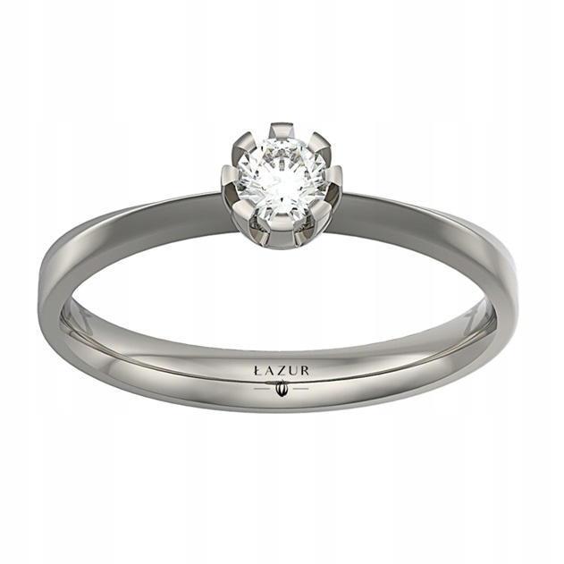 Diamantový prsteň 3,5 mm z bieleho zlata 585 14K