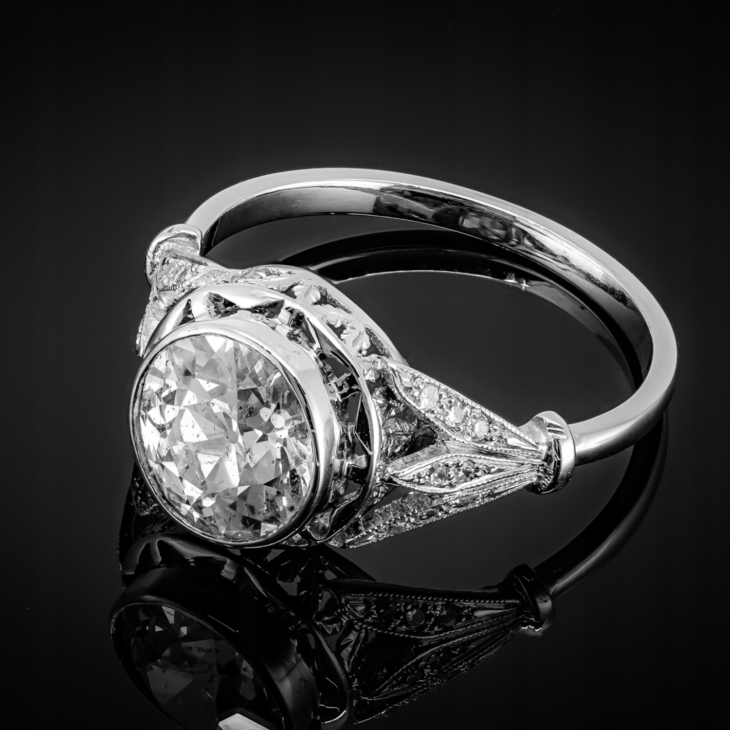 Stredový diamantový prsteň cca 1,70 ct