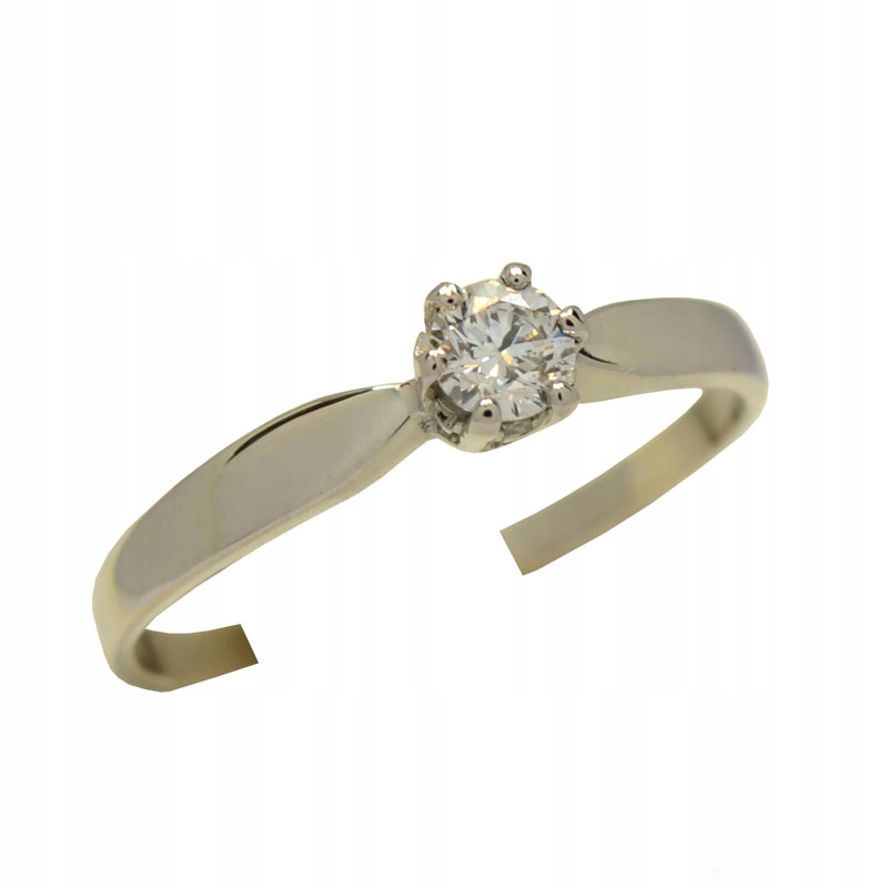 Platinový prsteň s diamantom, rýdzosť 0,950